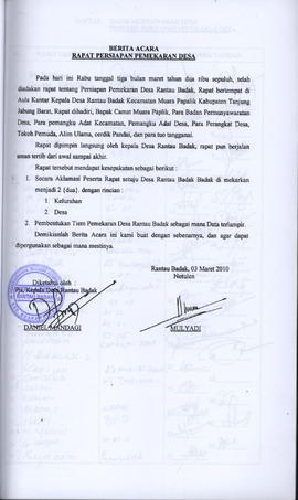 PEMEKARAN DESA SUNGAI MULUK 1